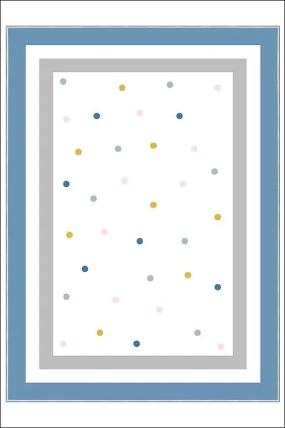 Antibakteriyel Çocuk Odası Halısı Kaymaz Taban Makinede Yıkanabilir Halı JR-112