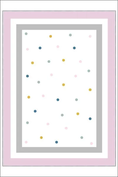 Antibakteriyel Çocuk Odası Halısı Kaymaz Taban Makinede Yıkanabilir Halı JR-113