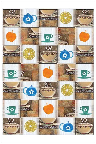 Makinede Yıkanabilir Mutfak Halısı Kaymaz Taban Antibakteriyel Halı MUTFAK-762