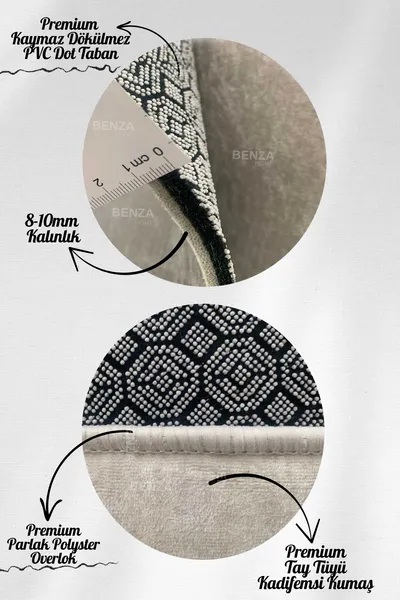 Makinede Yıkanabilir Oturma Odası Halısı Kaymaz Taban Halı MS-158