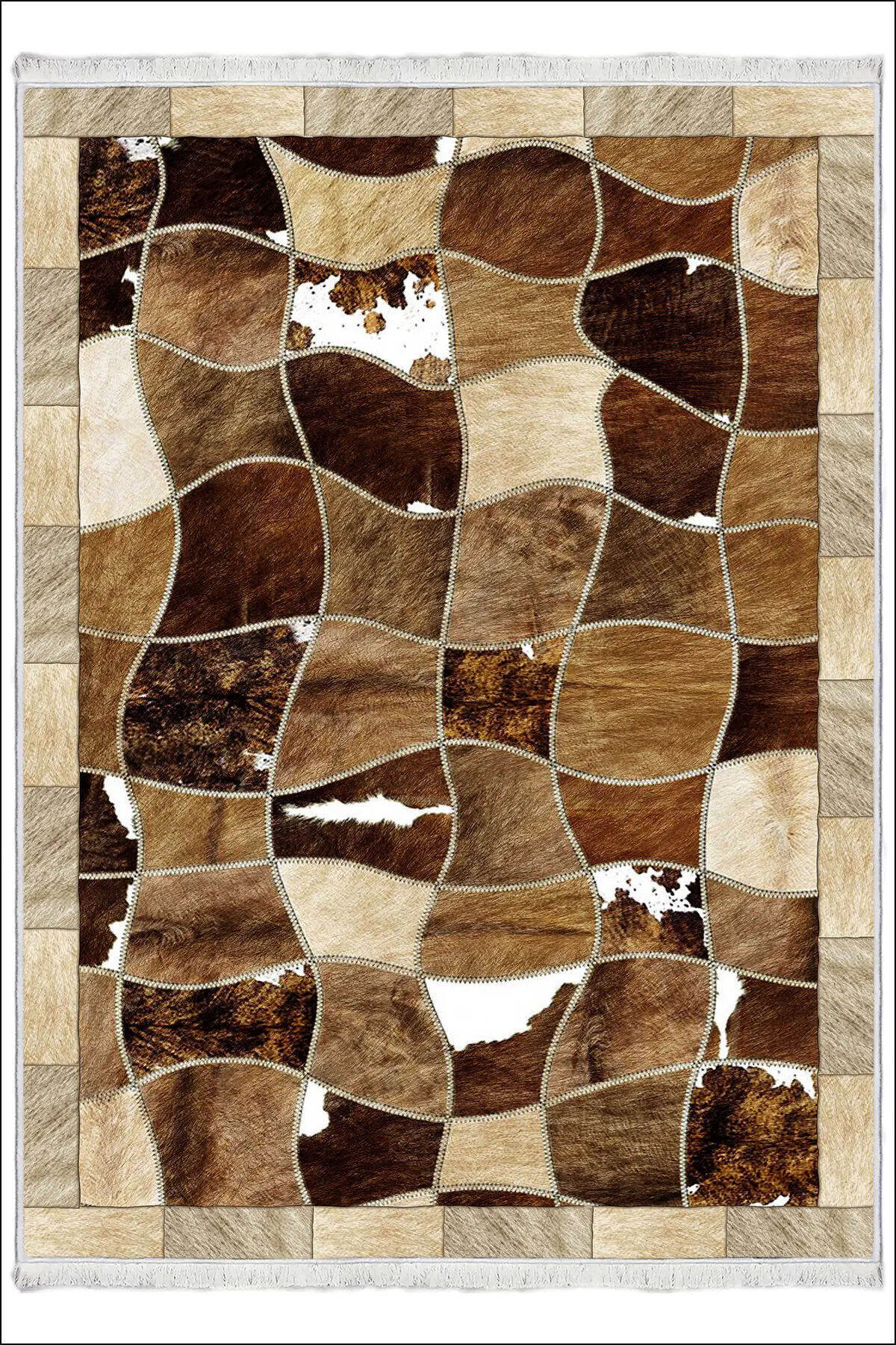 Makinede Yıkanabilir Oturma Odası Halısı Kaymaz Taban Halı MS-1426