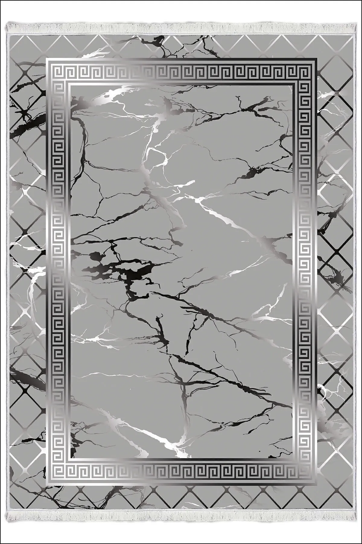 Makinede Yıkanabilir Oturma Odası Halısı Kaymaz Taban Halı MS-2088