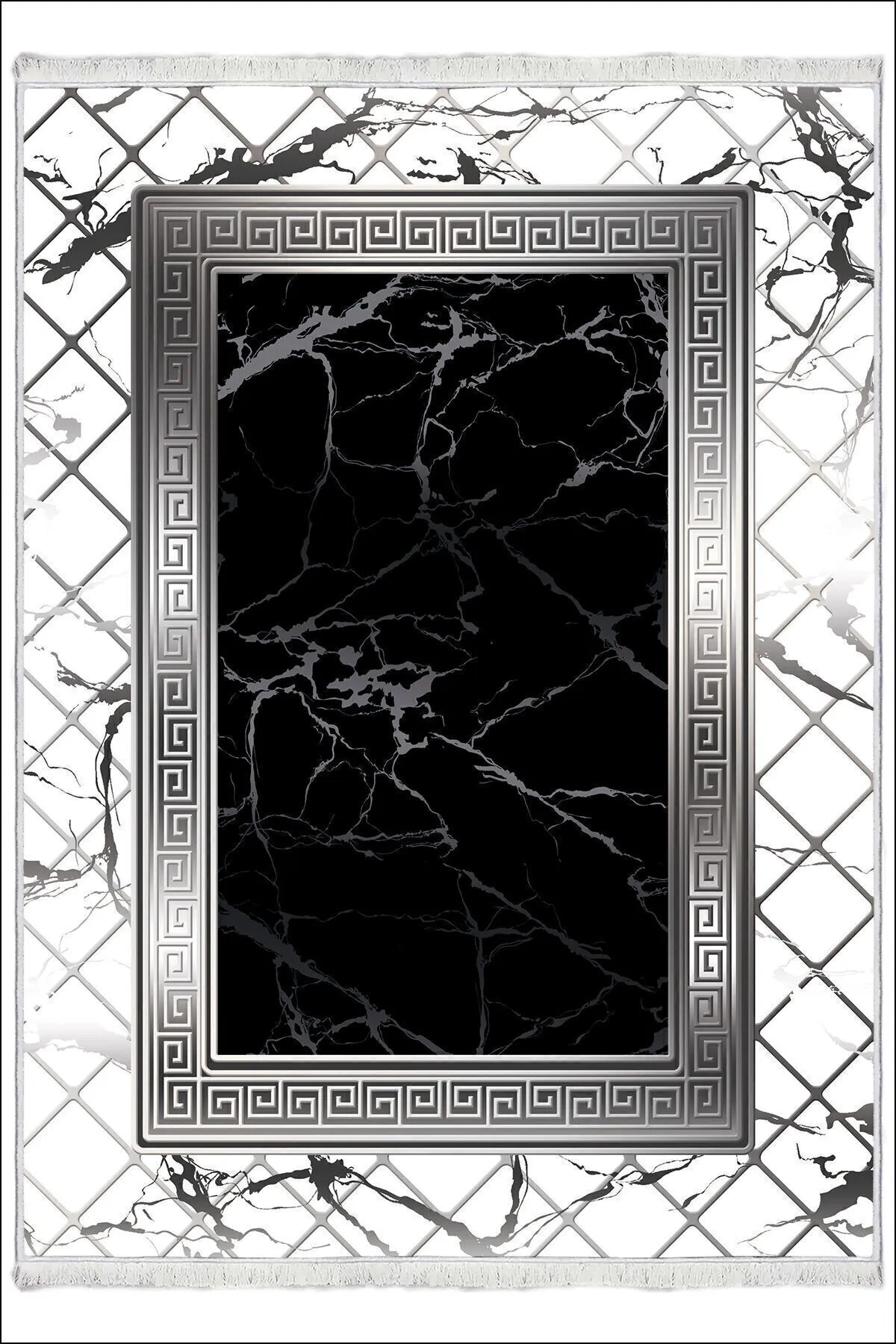 Makinede Yıkanabilir Oturma Odası Halısı Kaymaz Taban Halı MS-2128