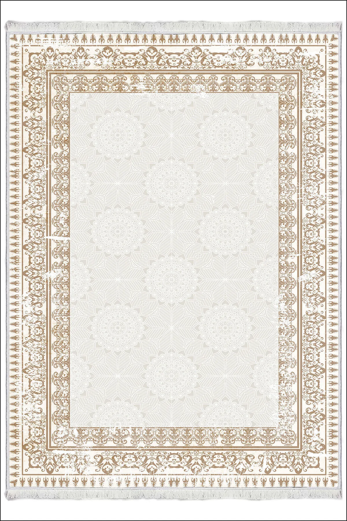 Makinede Yıkanabilir Oturma Odası Halısı Kaymaz Taban Halı MS-2264