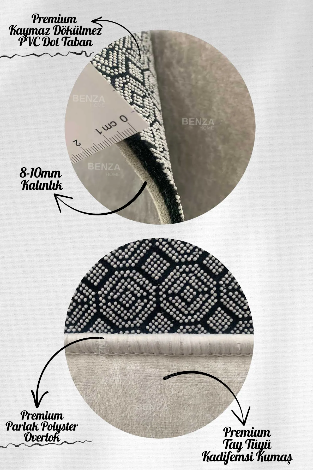 Makinede Yıkanabilir Oturma Odası Halısı Kaymaz Taban Halı MS-2264